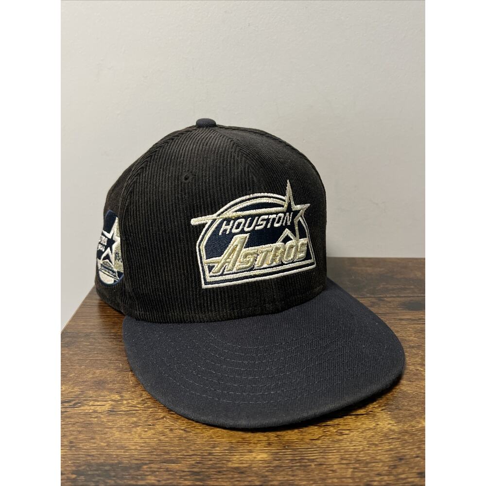 VTG Y2K HOUSTON ASTROS New Era 59FIFTY Corduroy 35th Anniversary Hat Sz 7 3/8‎